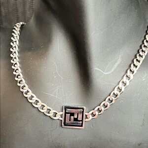 Silver and Black Chain Necklace